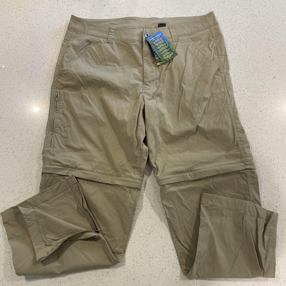 ExOfficio Pants Men 36/36 Beige Convertible Quick Dry Hike Trail Outdoor NWT